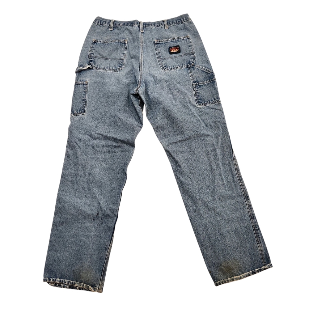 RASCO FR Mens Flame Resistant Work Jeans Size 38 X 36 DISTRESSED Denim.